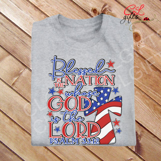 BLESSED IS THE NATION T SHIRT