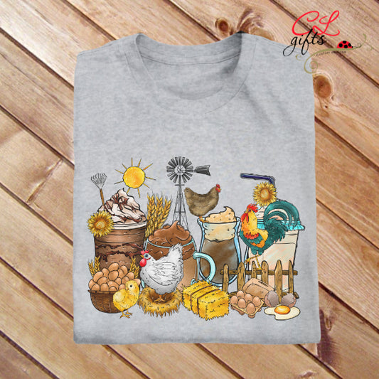 CHICKEN FARM COFFEE T SHIRT