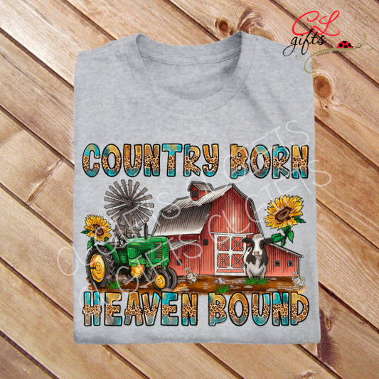 COUNTRY BORN HEAVEN BOUND FARM CHRISTIAN T SHIRT