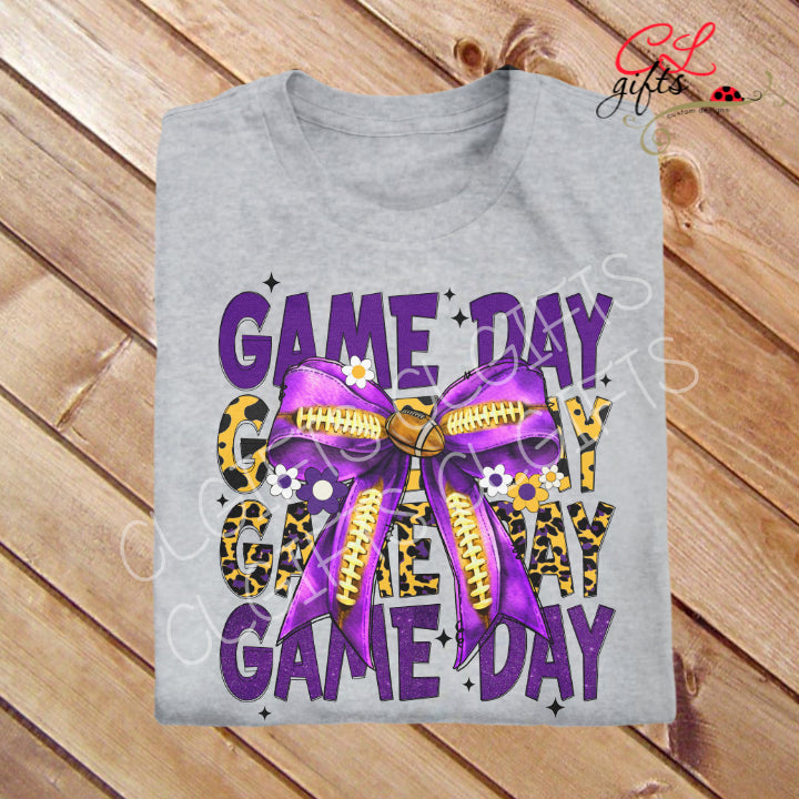 FOOTBALL GAME DAY PURPLE GOLD T SHIRT