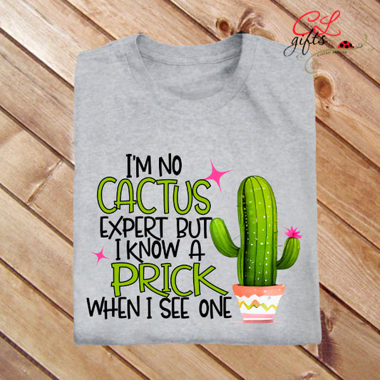 IM NO CACTUS EXPERT BUT I KNOW A PRICK WHEN I SEE ONE SARCASTIC T SHIRT