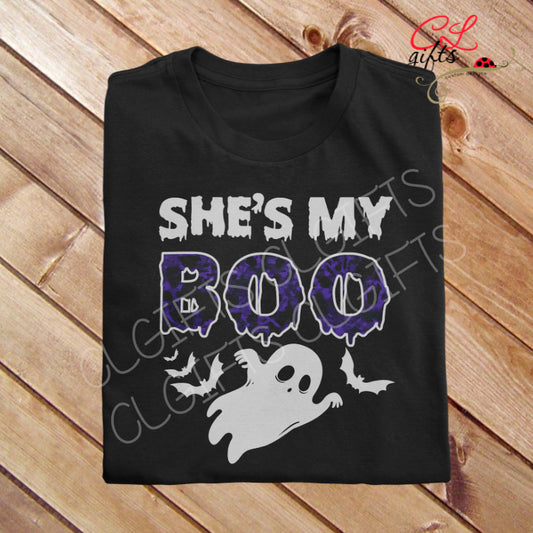 SHE'S MY BOO BLACK T SHIRT