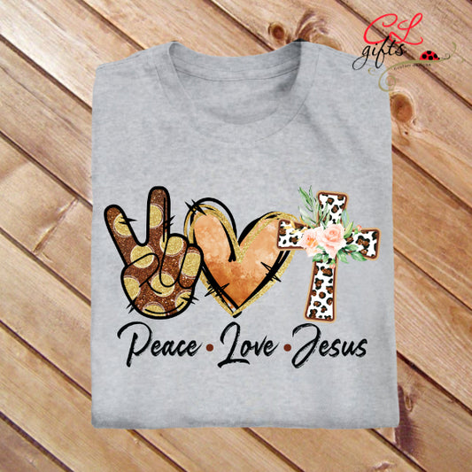 PEACE LOVE JESUS T SHIRT