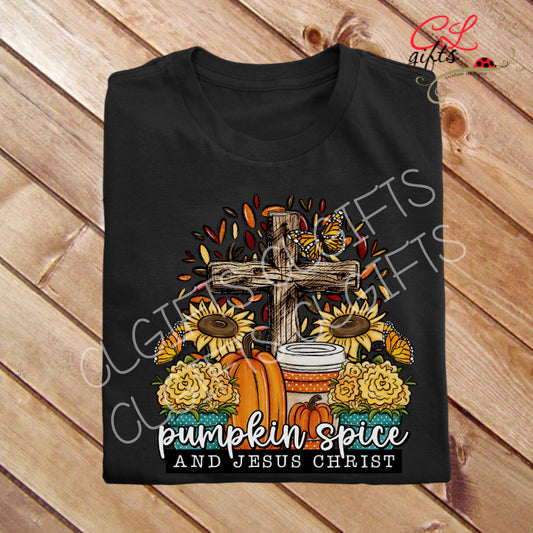 PUMPKIN SPICE AND JESUS CHRIST  CHRISTIAN T SHIRT