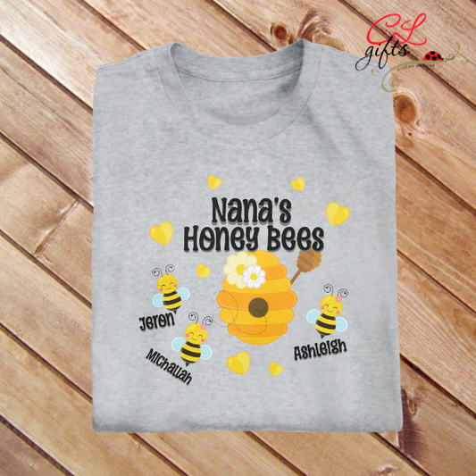 HONEY BEES PERSONALIZED GRANDMA ETC T SHIRT