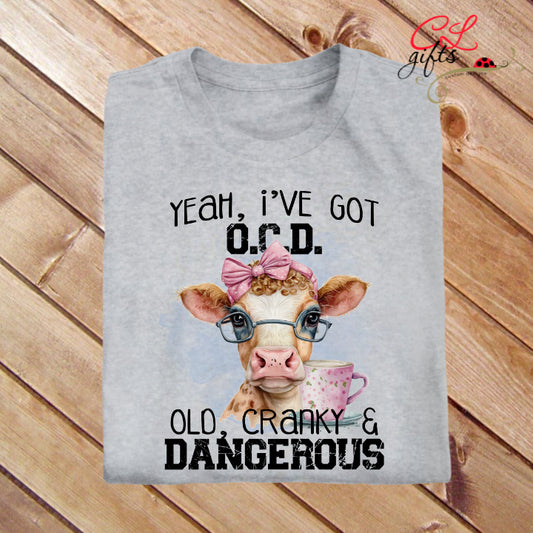 YEAH IVE GOT OCD COW T SHIRT